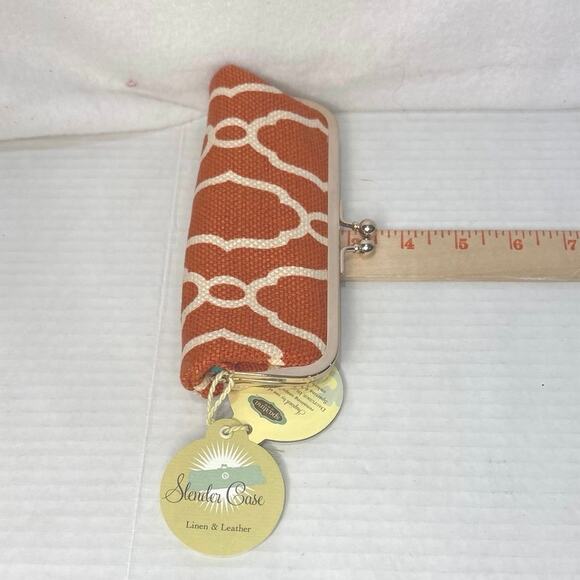 Spartina 449 Slender Case Linen and Leather Case Blue Suede Interior - Picture 4 of 5